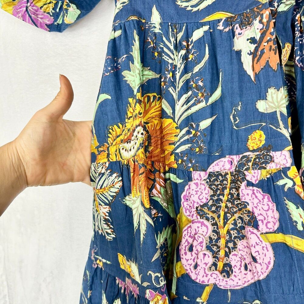 House of Harlow 1960 Floral Wrap Mini Dress Size Small Ruffle V-Neck Boho - Picture 5 of 7